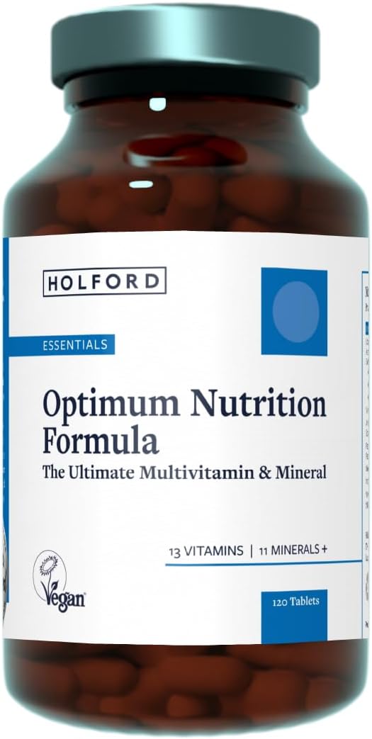 Patrick Holford Optimum Nutrition Formula/The Ultimate, Multi-Vitamin & Mineral Supplement/For Daily & Long-Term Health / 24 Nutrients/Naturally Sourced / 120 Tablets/Vegan/For Women & Men
