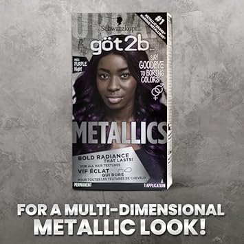 Got2b Metallics Permanent Hair Color, M64 Purple Night Charcoal : Beauty & Personal Care