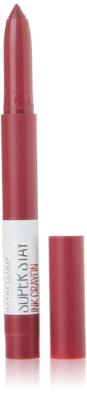 Maybelline Super Stay Ink Crayon Lipstick Makeup, Precision Tip Matte Lip Crayon With Built-In Sharpener, Longwear Up To 8Hrs, Accept A Dare, Wine Pink, 1 Count