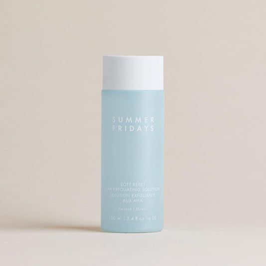 Summer Fridays Soft Reset Aha Exfoliating Solution - Overnight Facial Exfoliator That Smoothes + Refines Texture - Enriched With Glycolic & Lactic Acid To Help Smooth Fine Lines + Wrinkles (3.4 Fl Oz)