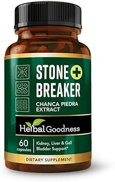 Herbal Goodness Chanca Piedra, Chanca Piedra Stone Breaker, Kidney Stones Dissolver, Kidney Stone Breaker, Gallstone Dissolver, Chanca Piedra Para Los Riñones 60Ct Capsules - 1 Bottle