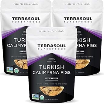 Terrasoul Superfoods Organic Turkish Figs 6Lb Bundle (3-2Lb Resealable Packages)
