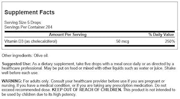 Swanson Vitamin D3 Liquid Drops 400 Iu (50 Mcg) 1 Fl Ounce (29.6 Ml) Liquid