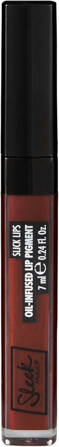 Sleek Makeup Limited Edition Slick Lip Oil-Infused Lip Pigment, Infused With Coconut Oil, Hydrates Lips, High-Shine Finish, Dark Orchid, 7 Ml