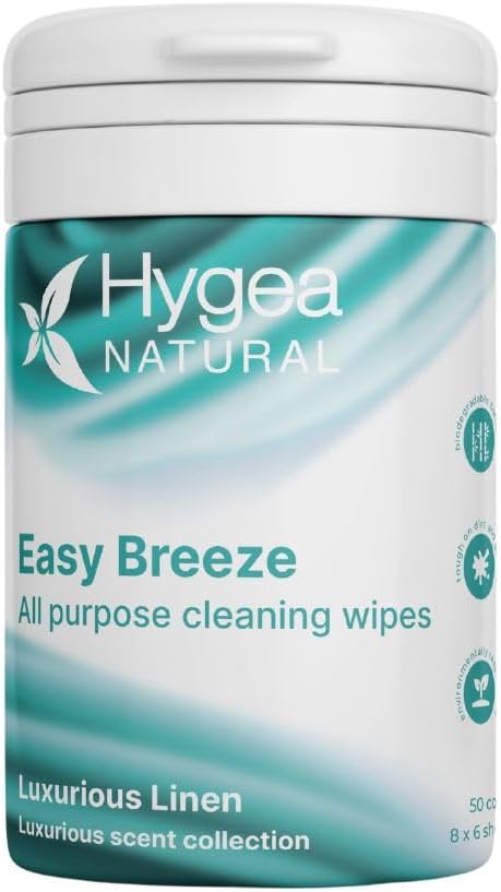 Easybreeze All Purpose Cleaning Wipes - Biodegradable Bamboo Wipes For Multi-Surface Cleaning - Environmentally Responsible - Luxurious Linen Scented (Single Pack Of 50 Wipes)