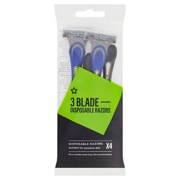 Male 3 Blade Disposable Razors X4