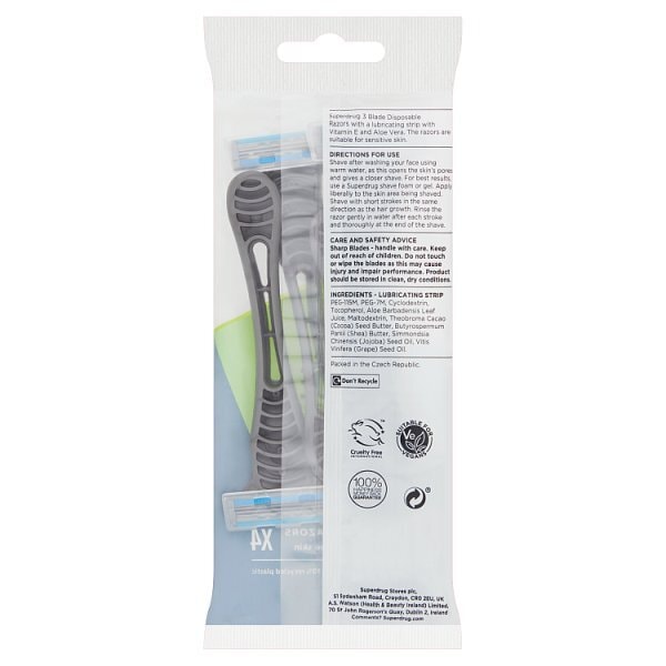 Male 3 Blade Disposable Razors X4