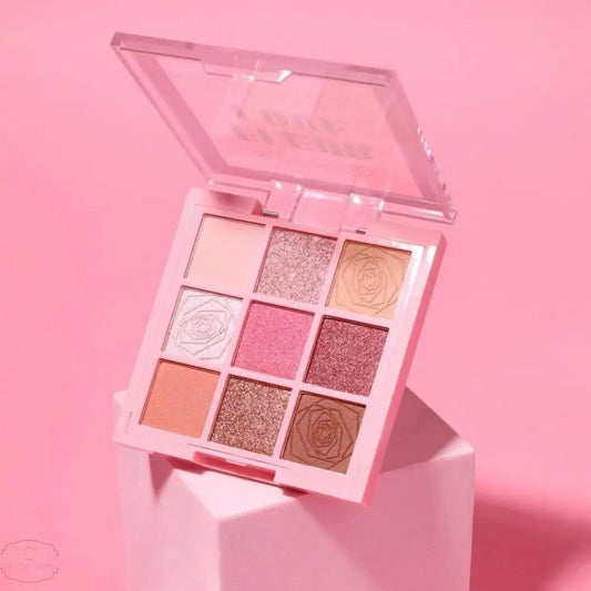 Sunkissed Fleur Love Floral Eyeshadow Palette, 9 Buttery Shades Of Nudes, Pink And Browns