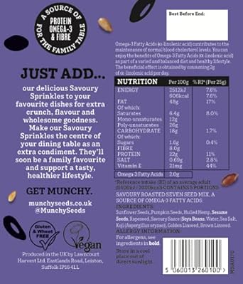 Munchy Seeds Honey Roasted, Sweet Mix Of Sunflower & Pumpkin Seed, Protein Snack, Source Of Fibre & Vitamin E, Delicious Sweet Flavour, Gluten & Wheat-Free, Snacks For Kids & Adults - 125G (Pack Of 2)