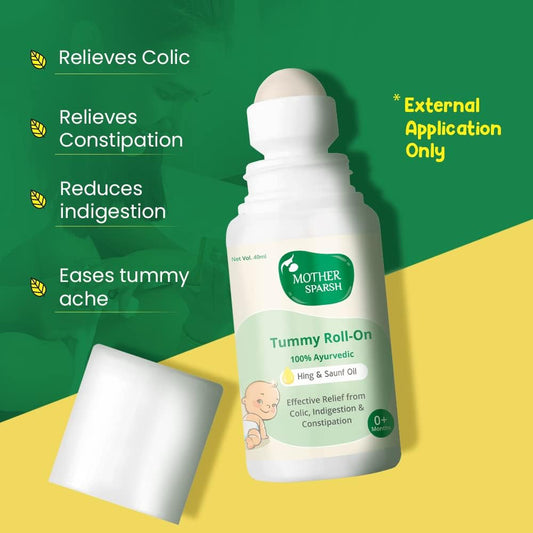 Tummy Roll On for Baby, Colic Relief and Digestion, Ayurvedic, Hing & Saunf, 40ml (Pack of 2)