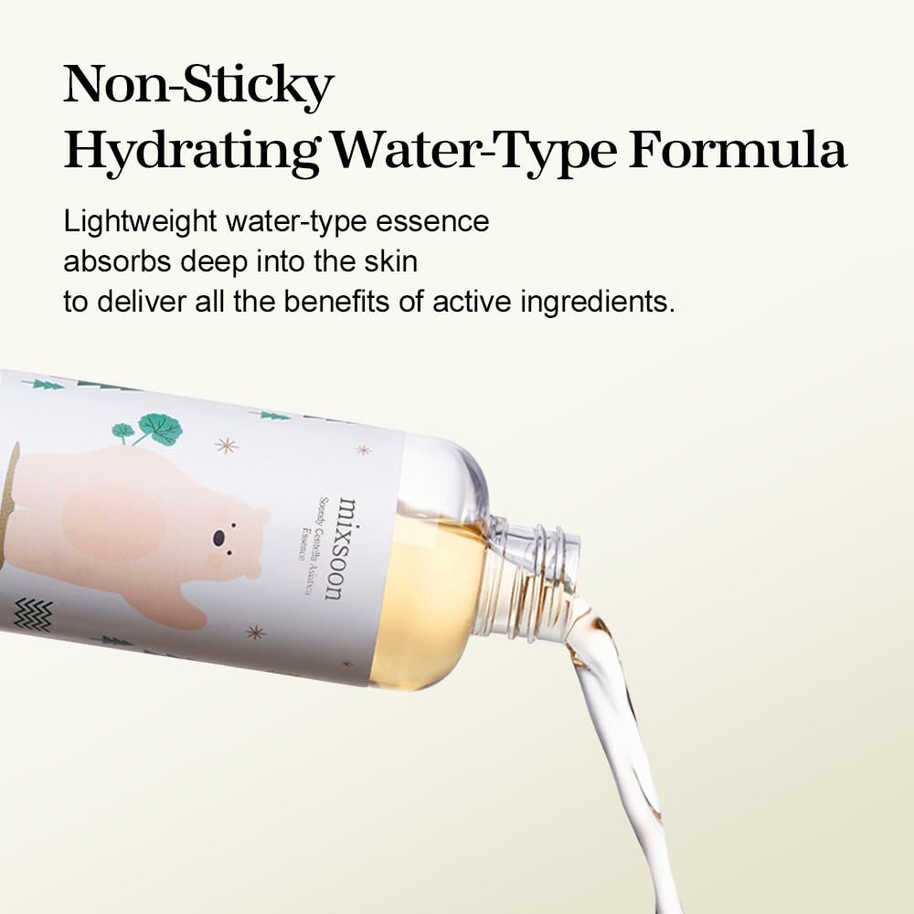 Mixsoon Soondy Centella Asiatica Essence - Instant Hydrating & Soothing Essence For Irritated, Sensitive Skin - Korean Skincare For Glass Skin - Jeju Island Cica Extracts (3.38 Fl.Oz / 100Ml) : Beauty & Personal Care