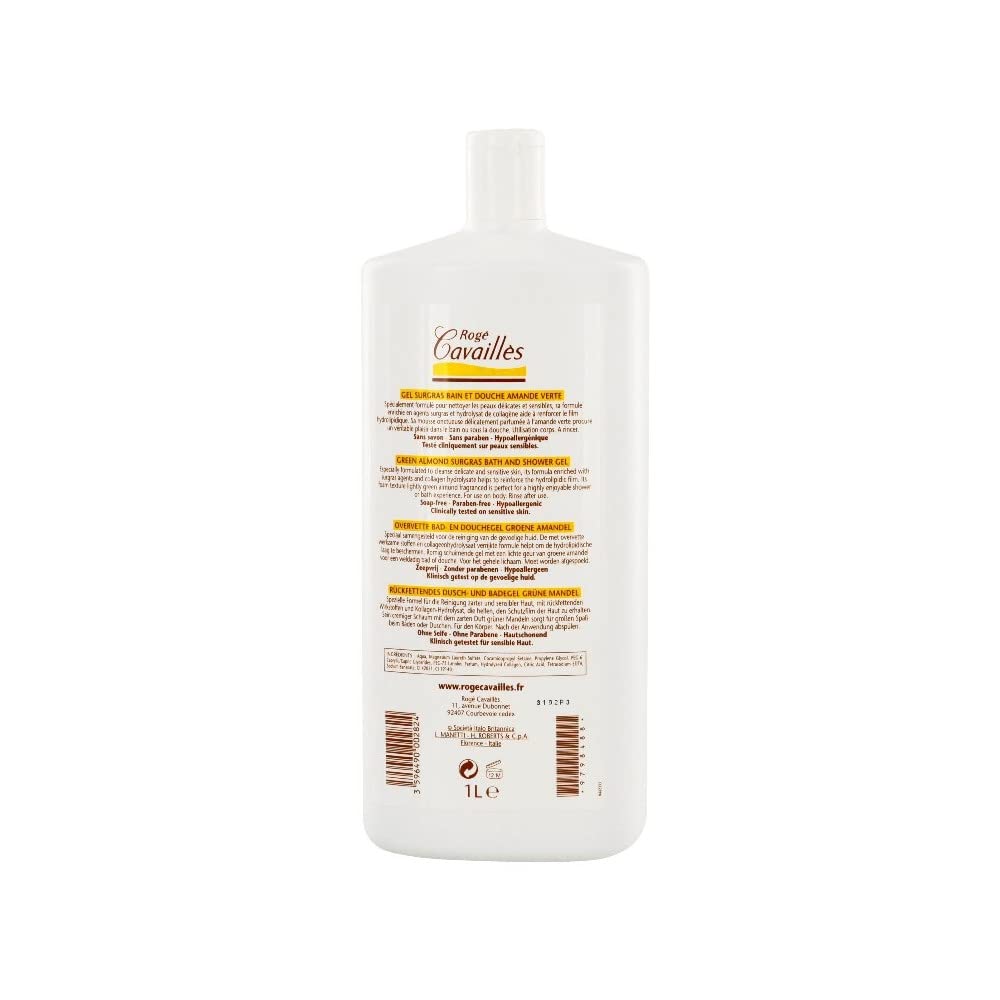 Rog Cavaills Surgras Bath And Shower Fragranced Gel 1L - Fragrance : Green Almond By Rog Cavaills : Beauty & Personal Care