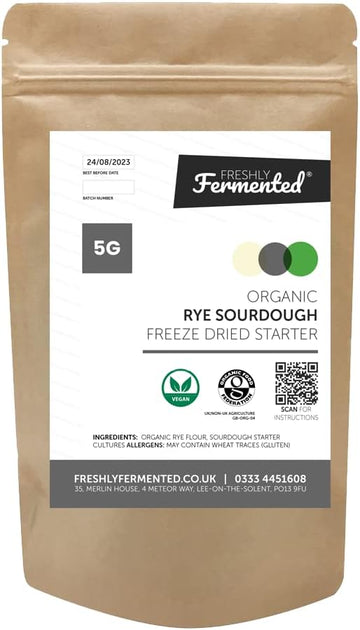 Freshly Fermented – Organic & Vegan Certified Freeze Dried Sourdough Culture, Rye