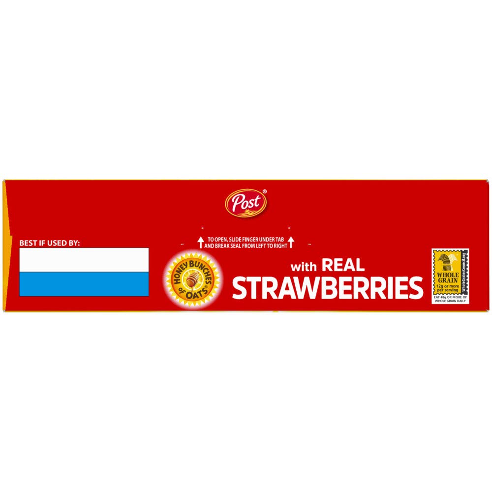 Honey Bunches of Oats with Real Strawberries Cereal, Heart Healthy, Low Fat, made with Whole Cereal , 13 Ounce (Pack of 4): Breakfast Cereals