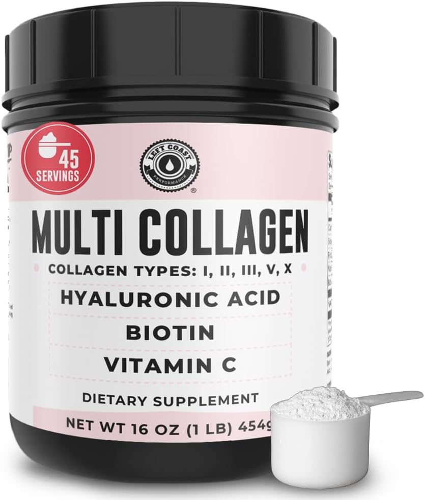 Collagen Capsules With Biotin, Hyaluronic Acid, Vitamin C, Hydrolyzed Multi Collagen Peptide Capsules Types I, Ii, Iii, V, X For Skin, Hair, Nails And Joint Health Supplement* 120 Count