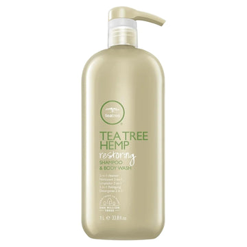 Tea Tree Hemp Restoring Shampoo & Body Wash, 2-in-1 Cleanser, For All Hair Types