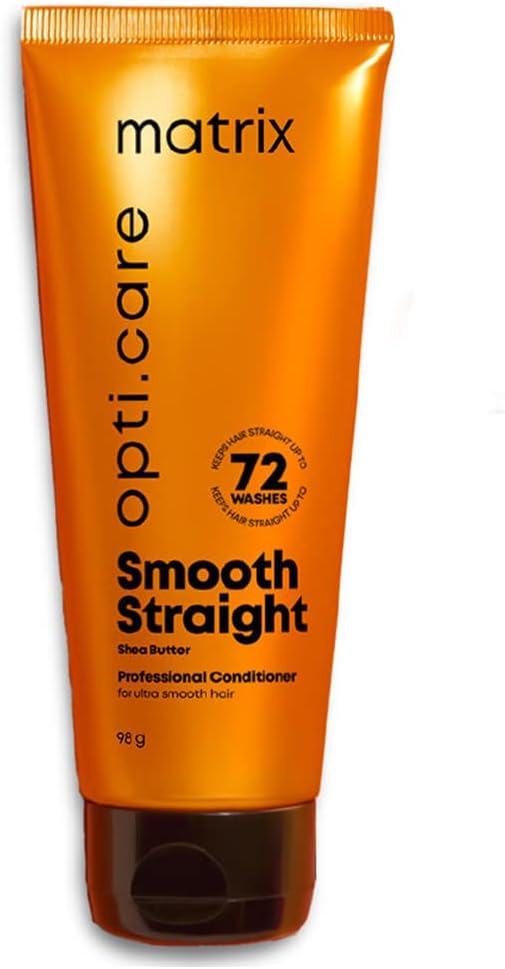Matrix Opticare Smooth Straight Shampoo (200Ml) And Conditioner (98Gm) Combo Set For Dry Damaged Hair, Sulphate Free Shampoo And Conditioner With Shea Butter And Vitamin E Extracts, Pack Of 2