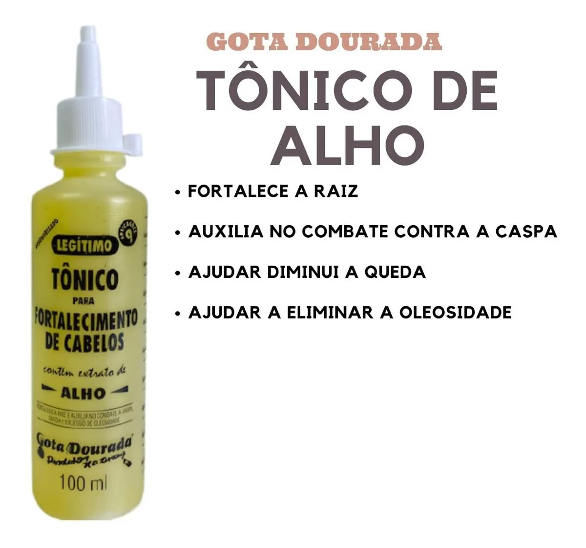 Gota Dourada Tonico Para Fortalecimento De Cabelos (Hair Tonic With Garlic Extract) 100Ml : Beauty & Personal Care