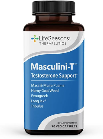 LifeSeasons Masculini-T - Testosterone Support Supplement - Enhances Mental & Physical Aspects of Sexual and Athletic Performance - Supports Normal Erectile Function - Improve Libido - 90 Capsules