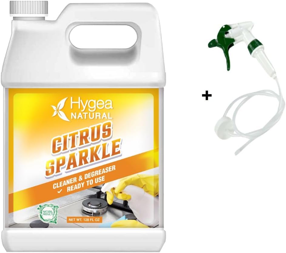 Citrus Sparkle Non-Toxic Citrus Orange Heavy Duty Degreaser And All Purpose Cleaner Pure Citrus Extracts & Natural D-Limonene- Removes Grease, Dirt, Grime And More (Gallon Ready To Use)
