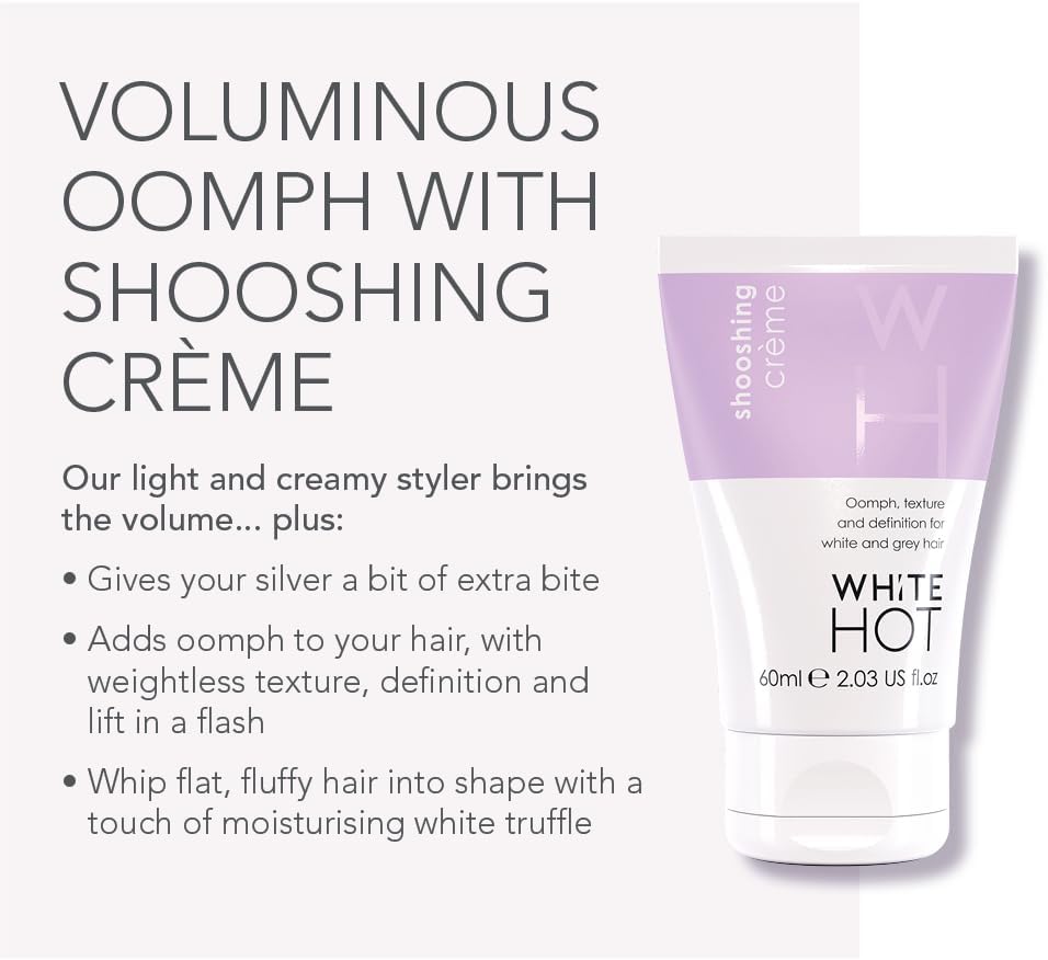 White Hot Short Hair Duo:Glorious Shampoo & Shooshing Crème to give grey & white hair volume & oomph : Amazon.co.uk: Beauty