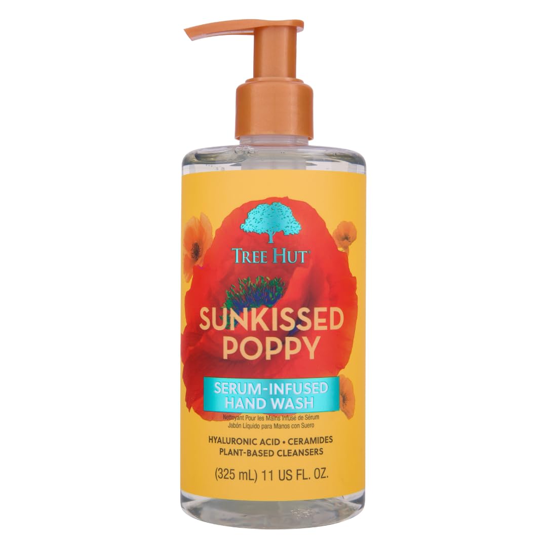 Tree Hut Sunkissed Poppy Serum Infused Hand Wash | Nourish & Hydrate Hands With Strengthening Skin Care | Long Lasting Scent | Cleanse & Lock In Moisture | 11 Fl Oz