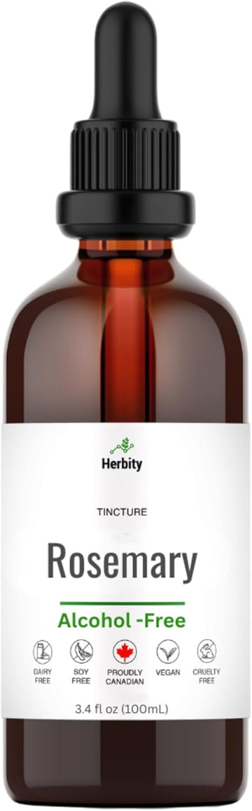 Rosemary Tincture – Alcohol-Free Herbal Extract For Focus, Circulation & Digestive Support – Vegan, Non-Gmo, Glycerin-Based Supplement – 3.4 Fl Oz (100 Ml)