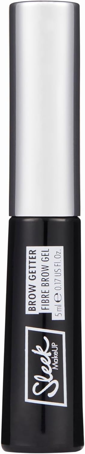 Sleek Makeup Brow Getter Fibre Brow Gel, Volumising, Long-Lasting Formula, Contains Microfibres For Fuller Looking Brows, Dark Brown, 5Ml