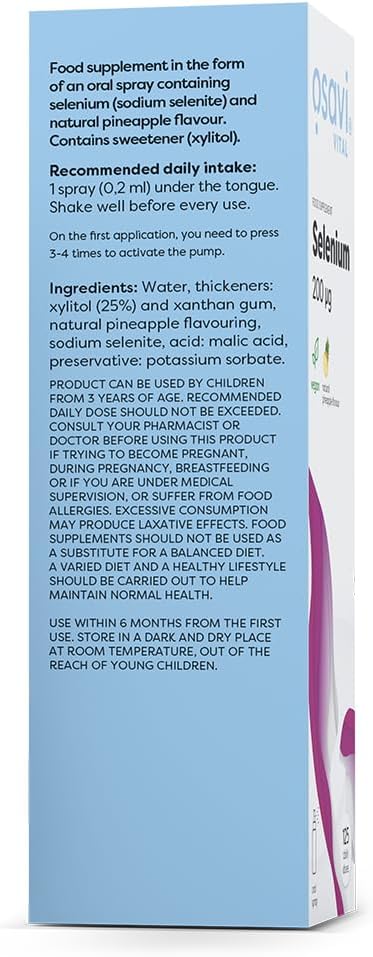 Osavi Selenium Oral Spray, 200mcg (Pineapple) - 25 ml. : Amazon.co.uk: Health & Personal Care