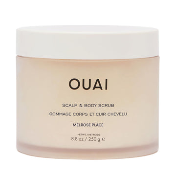 OUAI Scalp & Body Scrub - Foaming Coconut Oil Sugar Scrub and Gentle Scalp Exfoliator Cleanses, Removes Buildup, and Moisturizes Dry Skin - Paraben, Phthalate and Sulfate Free Body Care (8.8oz)