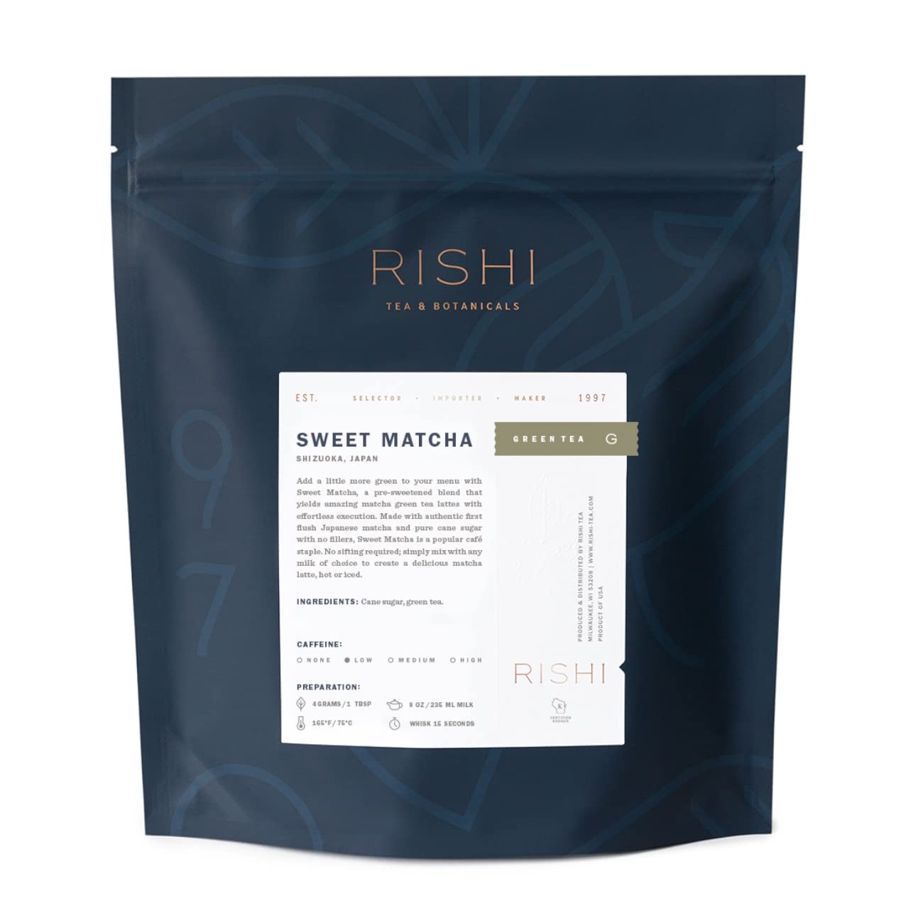 Rishi Tea Sweet Matcha Japanese Green Tea Powder | Sweetened Matcha Caffeinated & Energy-Boosting, Detox With Antioxidants | 35.2 Ounces, Makes 250 Cups (Pack Of 1)