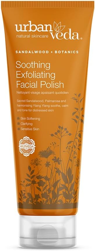 Urban Veda Soothing Face Scrub | Exfoliating Face Scrub For Dry Skin | Black Head Remover For Face With Sandalwood | Face Exfoliator For Sensitve Skin | Gentle Facescrub For Women & Men |1 X125Ml