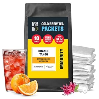 Tiesta Tea - Orange Tango Cold Brew, Premium Loose Leaf Blend, Non-Caffeinated Iced Tea, 10 Cold Brew Tea Packets - Brews One 64Oz Pitcher