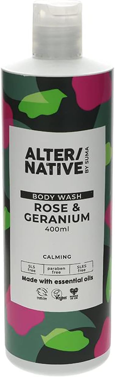 Alter/Native Natural Plant-Powered Cruelty Free Body Wash (Rose & Geranium, 400Ml)