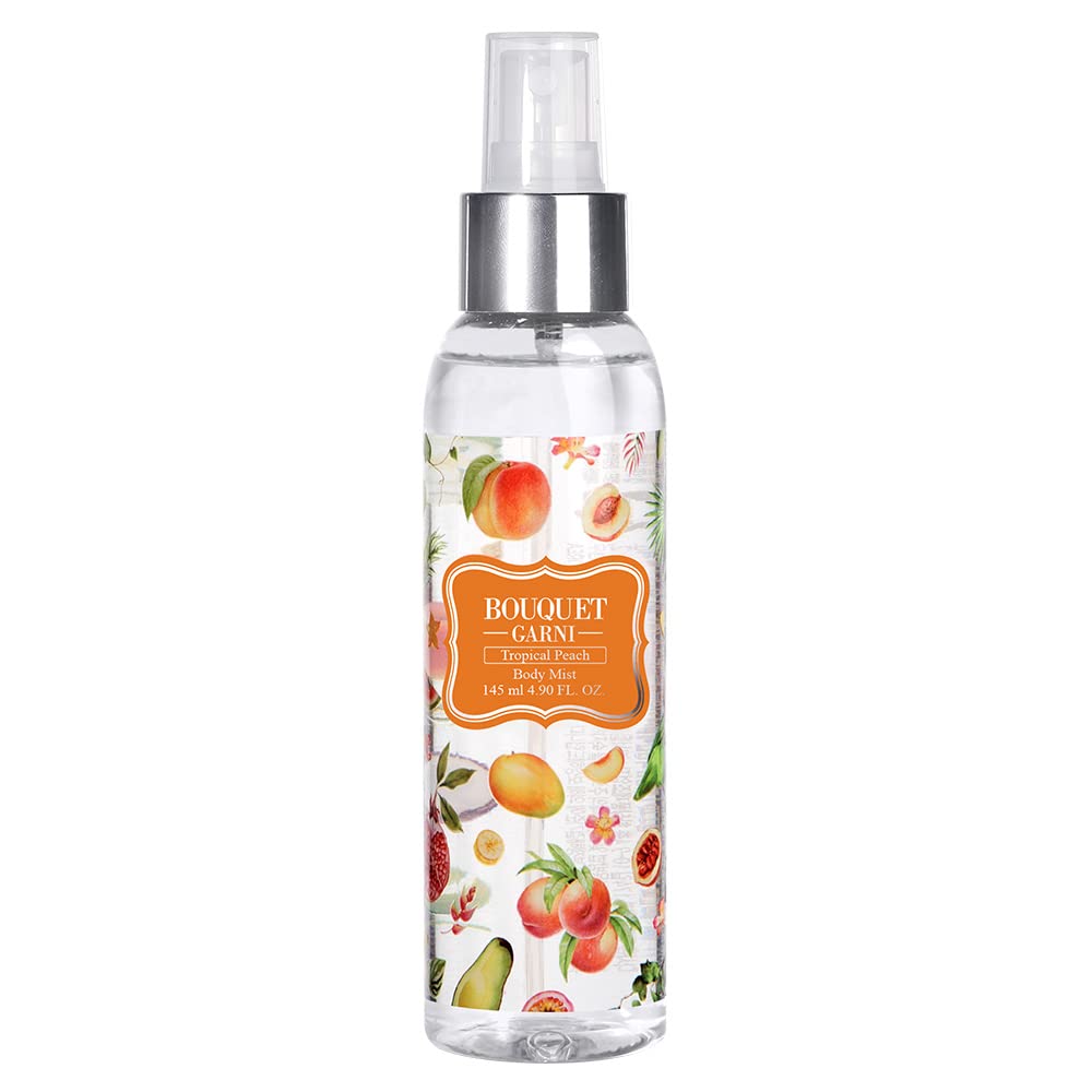 Bouquet Garni Body Mist Tropical Peach Fragrance - Long-Lasting Moisture & Fragrance, Mist For Women, Low Irritation (Containing Vitamin E, Citrus Acid) - 4.9 Oz