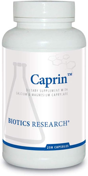 Biotics Research Caprin Caprylic Acid 1200 Milligram Serving. Gastrointestinal Support, Calcium, Magnesium Added, Aids In Gut Microbial Balance 250 Caps