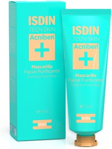 ISDIN Acniben Purifying Facial Mask, Extra hygiene in the routine for oily and/or acne-prone skin, 75ml