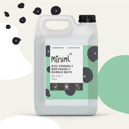Miniml Natural Eco Body Wash And Bubble Bath – 5L Refill Lavender And Chamomile - For All Skin Types - Hypoallergenic Dermatologically Tested - Sulphate & Paraben Free, Vegan & Cruelty Free
