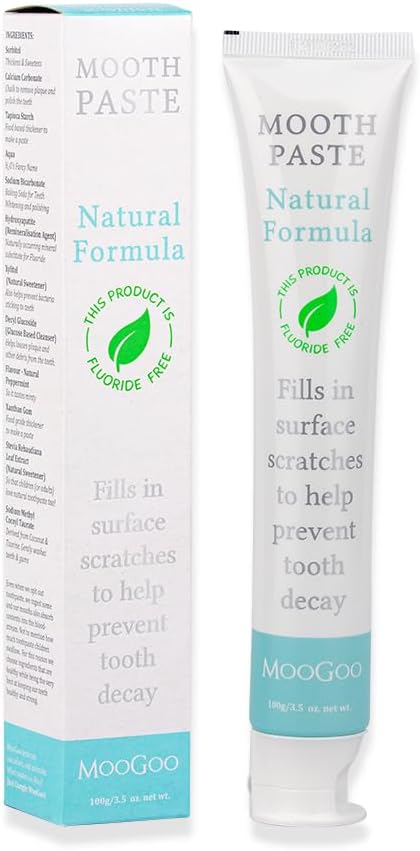 Moogoo Moothpaste - Natural Whitening Toothpaste With Hydroxyapatite For Adults & Kids - Fluoride-Free, Non-Toxic, Sls-Free, Vegan. Remineralises & Removes Plaque