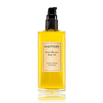 Evanhealy Sweet Blossom Body Oil | Organic Jojoba, Sesame, & Sunflower Oil Blend | Body Moisturizer, Massage Oil, Facial Cleanser & Scalp Cleansing