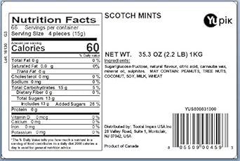 Yupik Mints, Scotch, 2.2 Lb, Pack Of 1