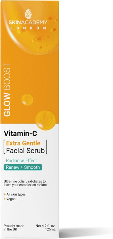 Skin Academy London | Glow Boost | Extra Gentle Facial Scrub | Exfoliates + Illuminates | 125Ml