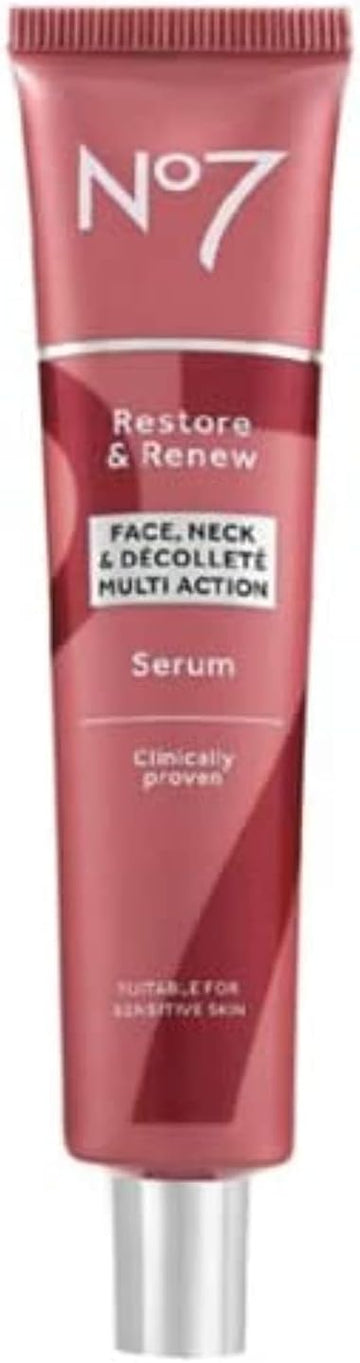 No7 Restore & Renew Face & Neck Multi Action Serum 50Ml