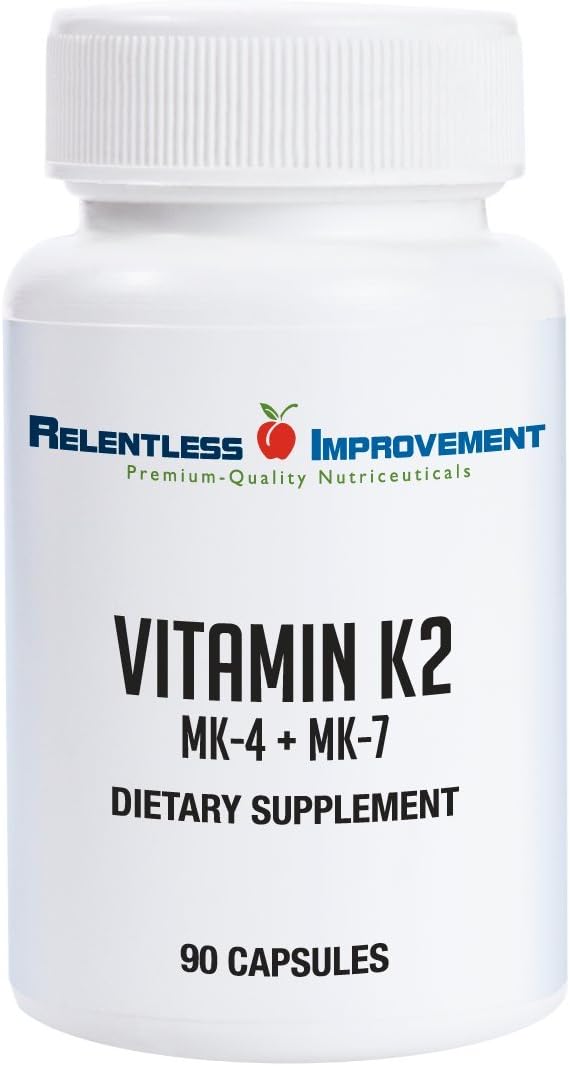 Relentless Improvement Vitamin K2 Mk4 Plus Mk7 Vegan Naturally-Derived