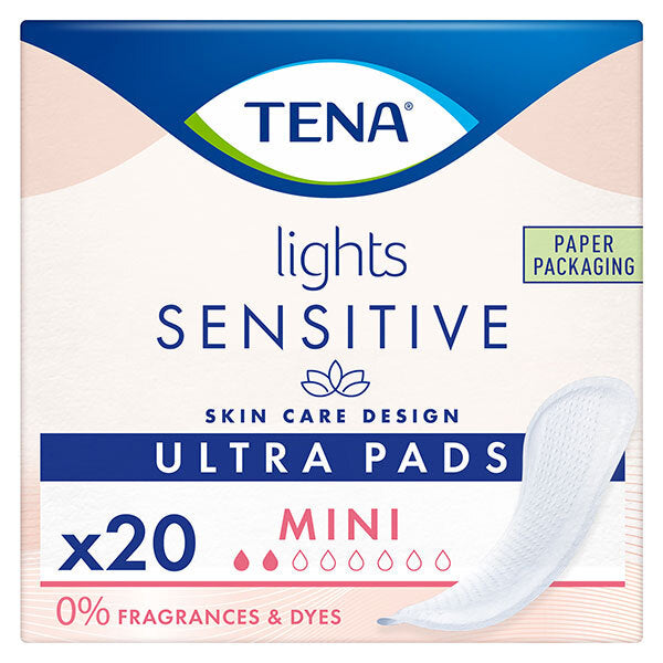 Tena Lights Sensitive Incontinence Pads Mini 20 Pack