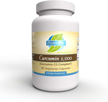 Priority One Vitamins Curcumin 1,000mg Turmeric 90 Vegetarian Capsules Curcumin C3 Complex 95%