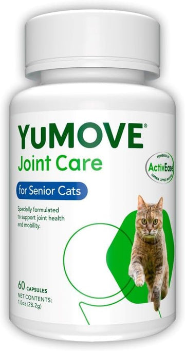 YuMOVE Senior Cat | Joint Supplement for Older, Stiff Cats, with Glucosamine, Chondroitin, Green Lipped Mussel, FOR SENIOR CATS and Breeds | 60 Capsules?YMUSSC60