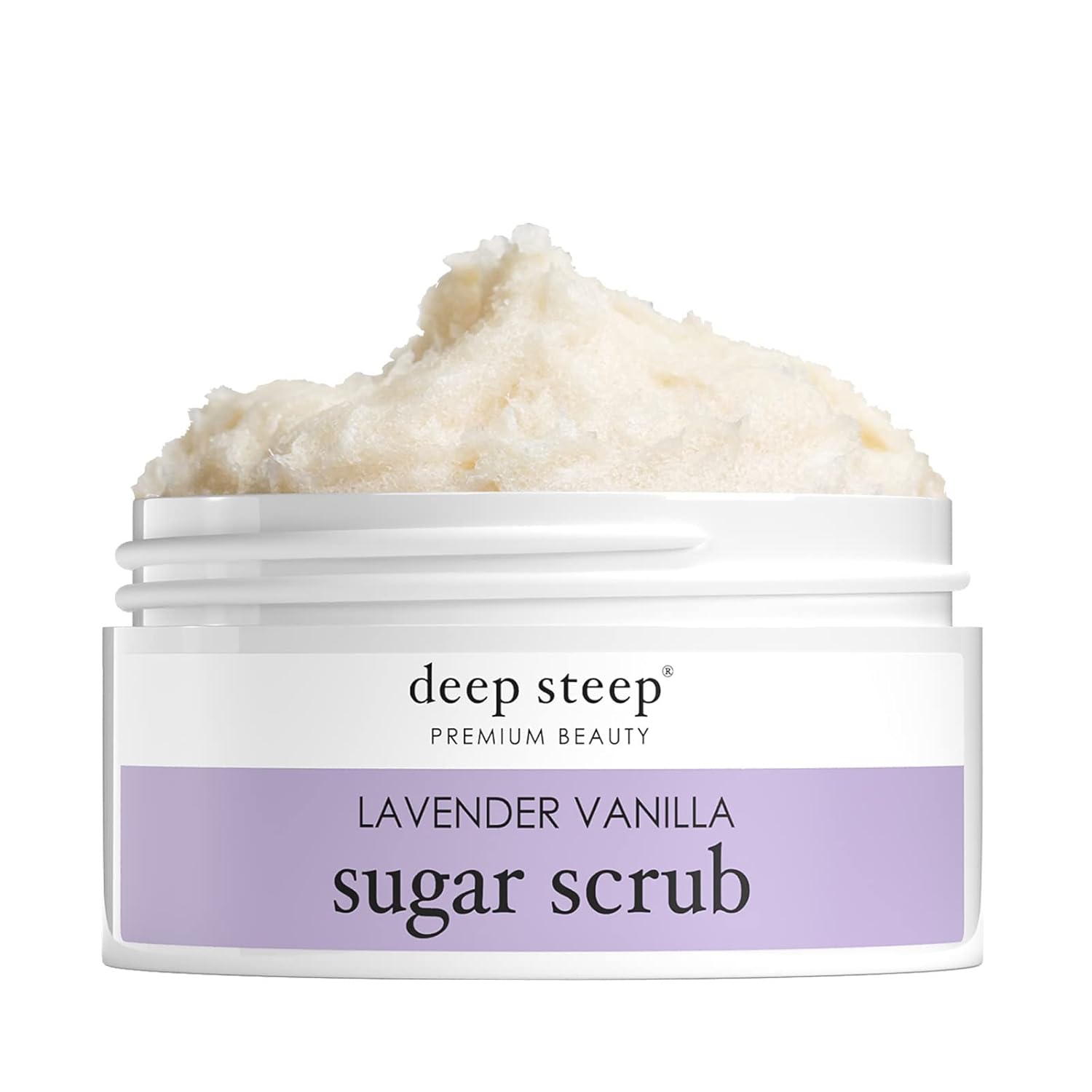 Deep Steep Sugar Scrub, Lavender Vanilla, 8 Oz – Exfoliating Body Scrub With Organic Coconut Oil, Shea Butter & Argan Oil – Vegan, Clean Beauty, Smooth, Soft & Nourished Skin