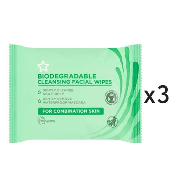 Cleansing Bio Face Wipes Combination Skin X3 Bundle