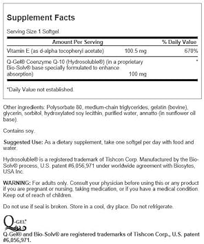 Swanson Q-Gel Mega 100 100 Milligrams 60 Sgels